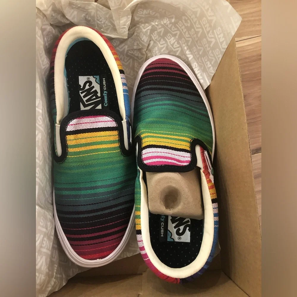 Vans ComfyCush Slip-On 'Blanket Stripe', Multi/True White, M/5.5, W/7M